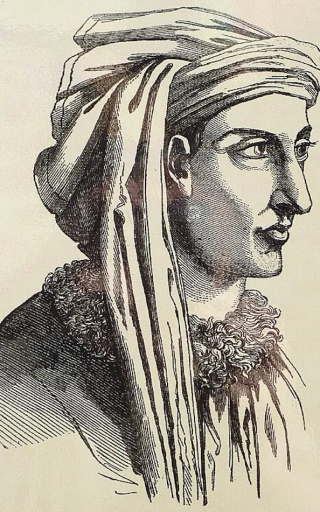 Portrait of Jacques Coeur – Tourist Information Panel, Sancerre, based on J. Cook’s engraving of 1847